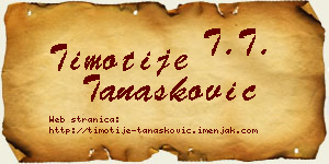 Timotije Tanasković vizit kartica